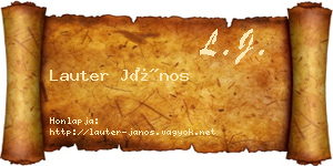 Lauter János névjegykártya