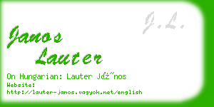 janos lauter business card